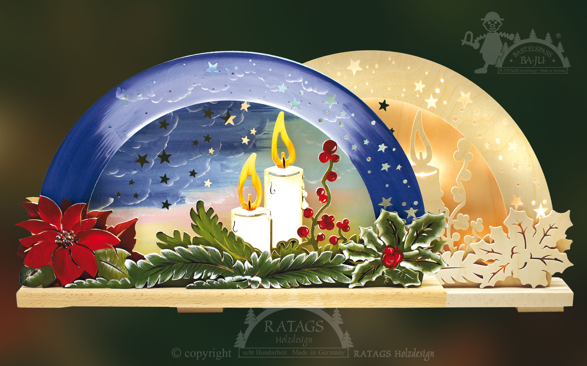 Schwibbogen zum Basteln, klein, Lichterschein