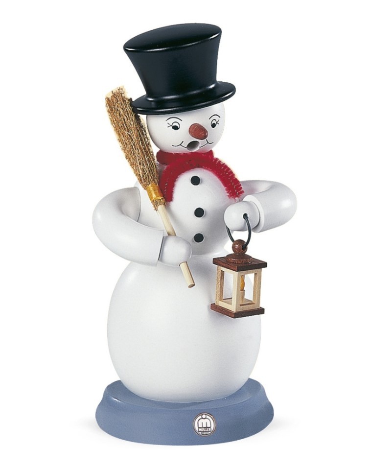Räuchermann Schneemann farbig