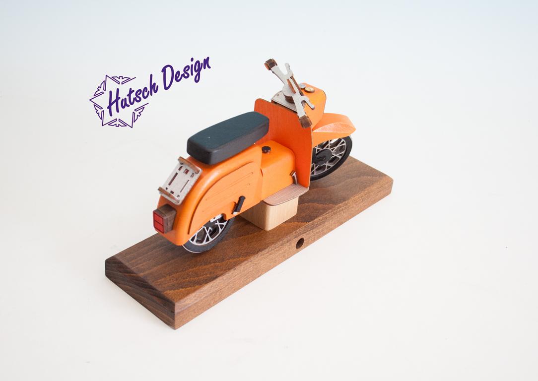 Verkehrsorange Schwalbe Räuchermoped Simson   28x8x14,5cm #1