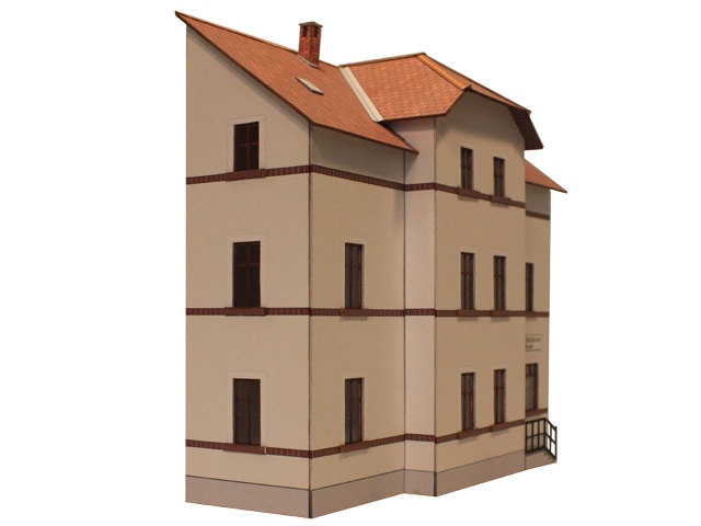 01-22-H0 - Vorstadthaus mit weißen Putz und Laden