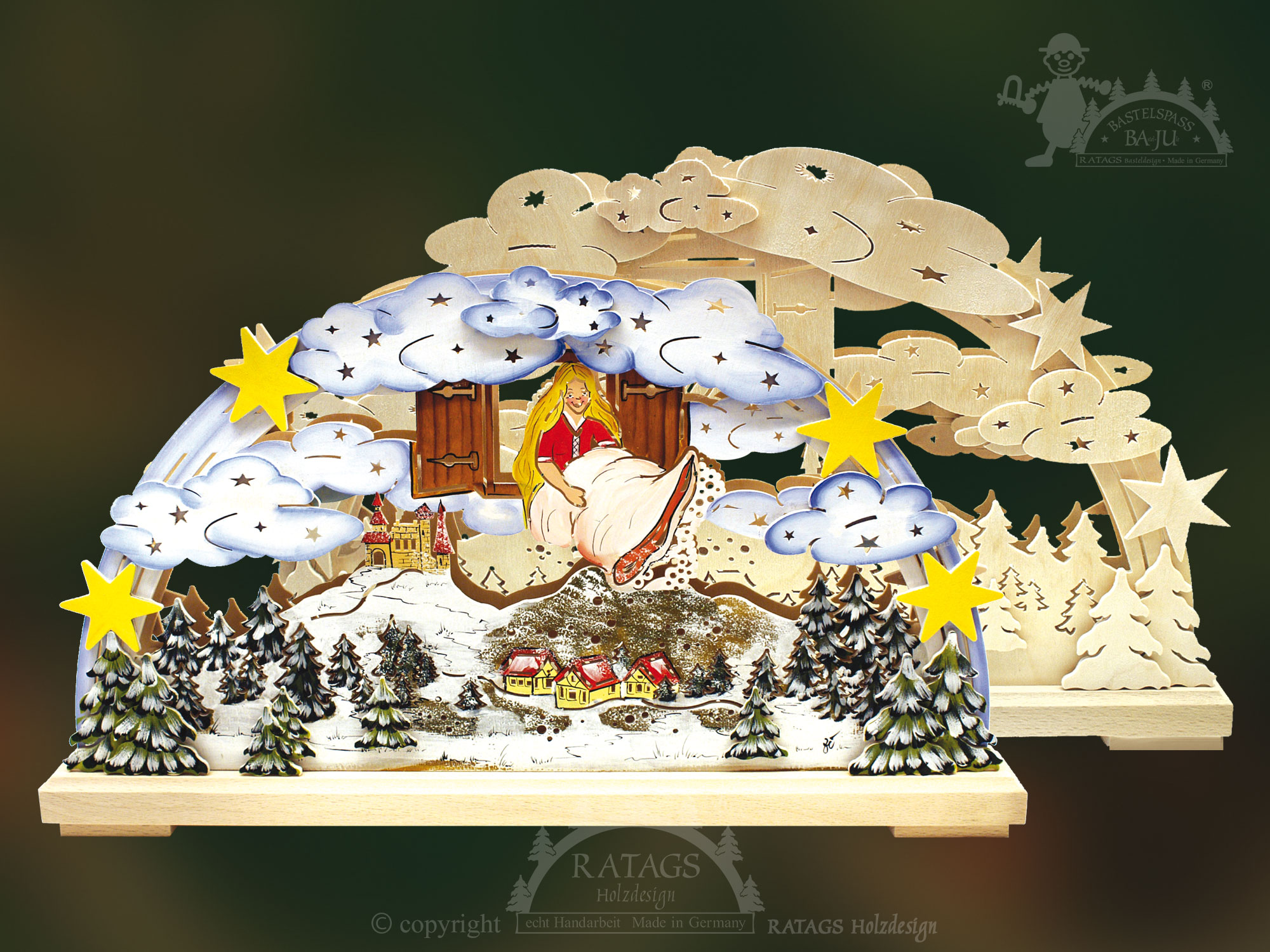 Schwibbogen zum Basteln, klein, Frau Holle