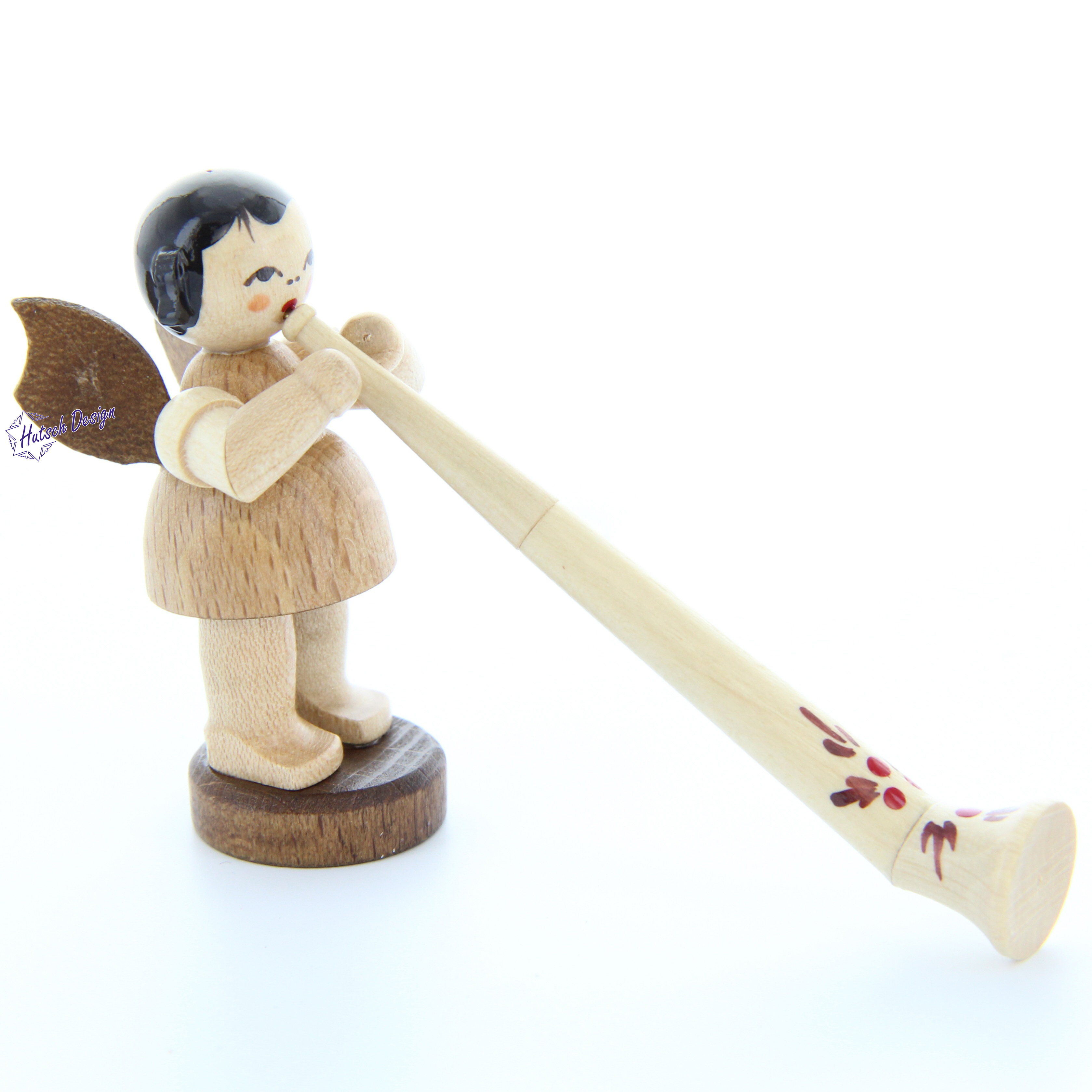 Engel stehend mit Alphorn, natur