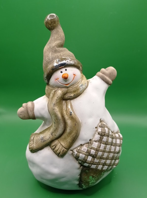 Schneemann gold-weiß 25 cm