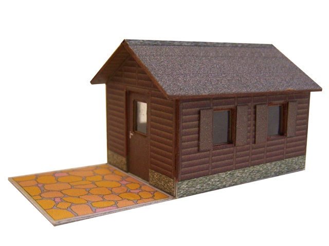 07-01-4-H0  - Gartenlaube - Satteldach - Holz dunkel
