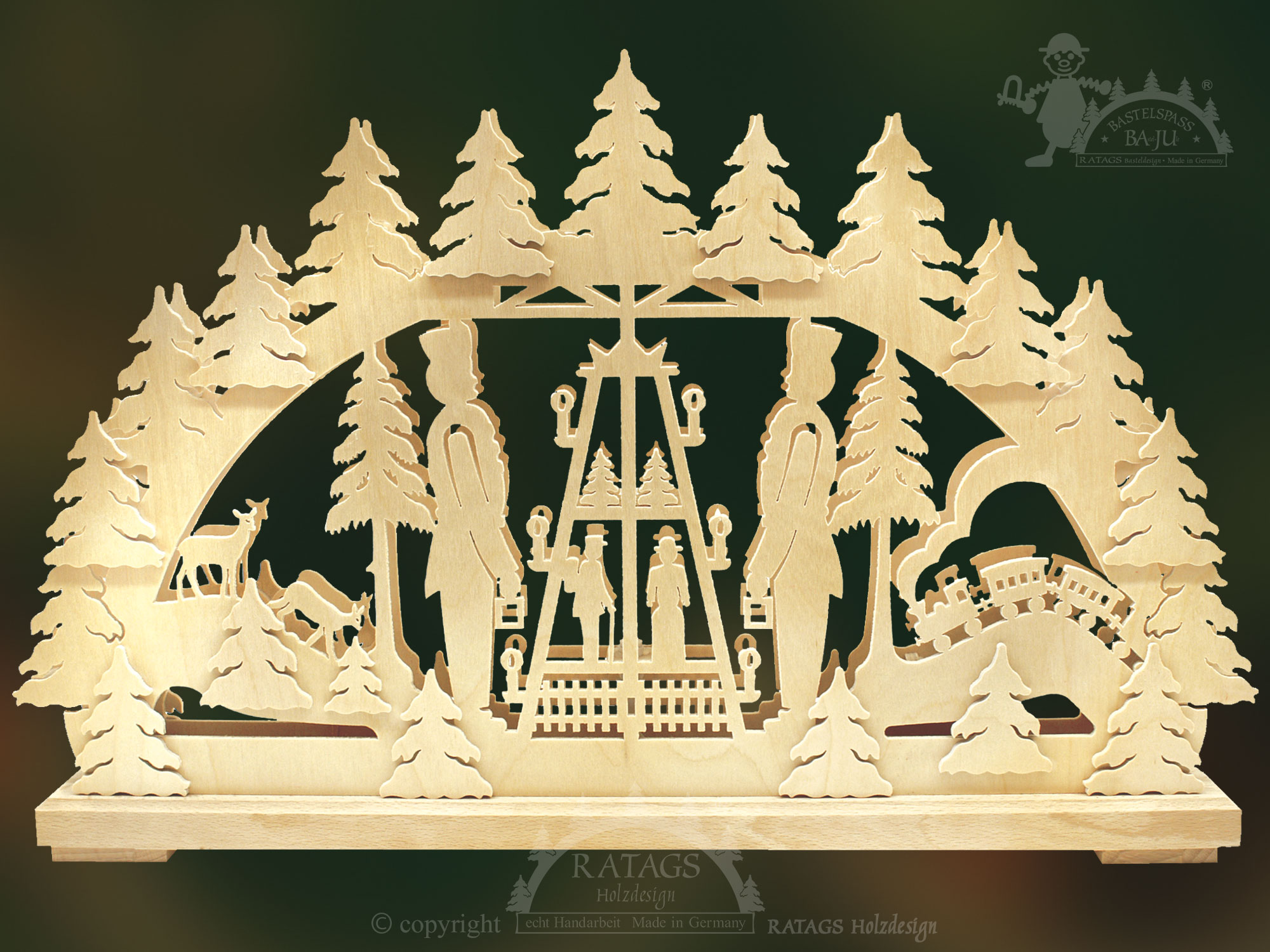 Schwibbogen zum Basteln, mittelgroß, Pyramide