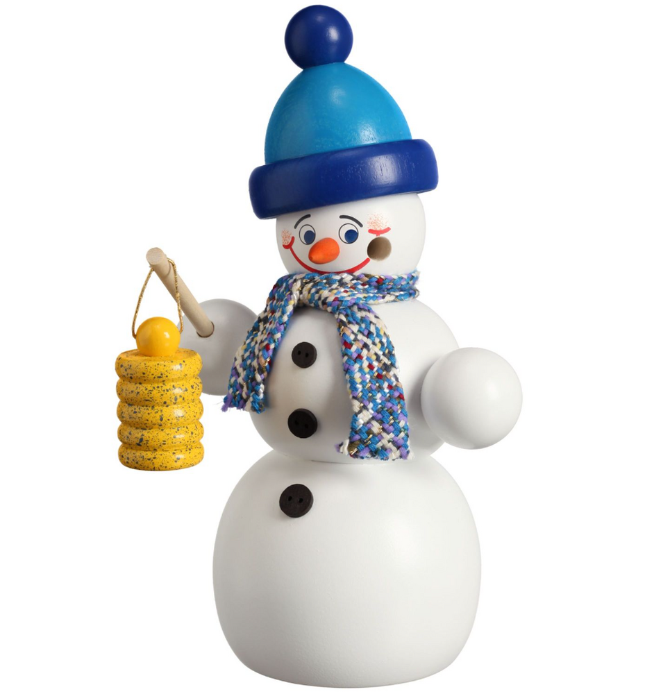 Räuchermann Schneemann mit Laterne
