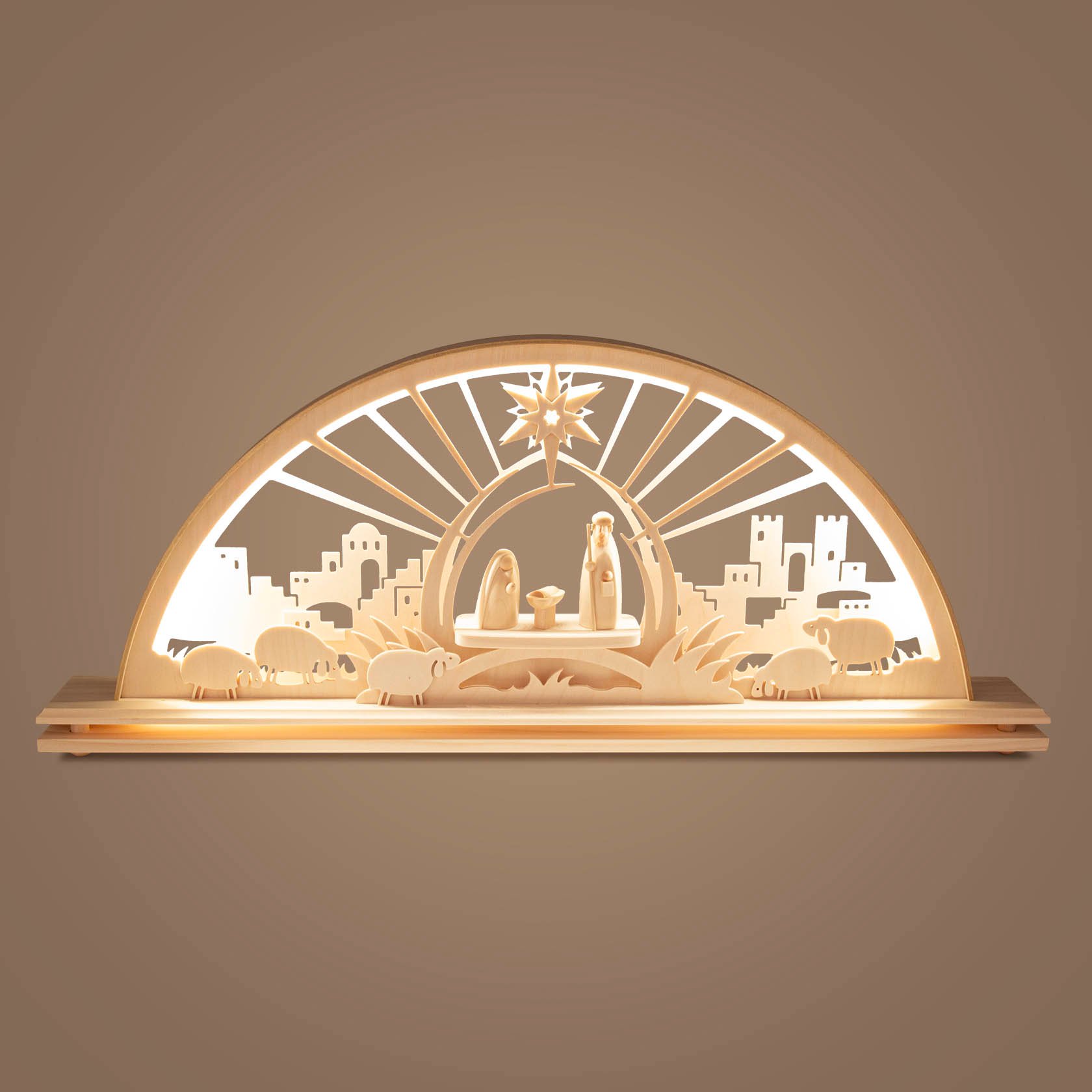 Schwibbogen Christi-Geburt elektrisch beleuchtet LED 23x55cm