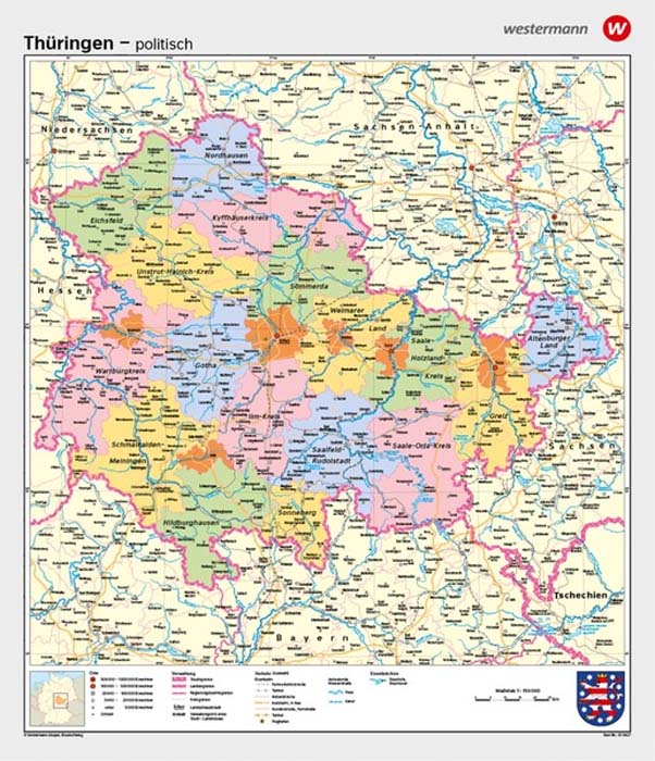 Thüringen - physisch / politisch