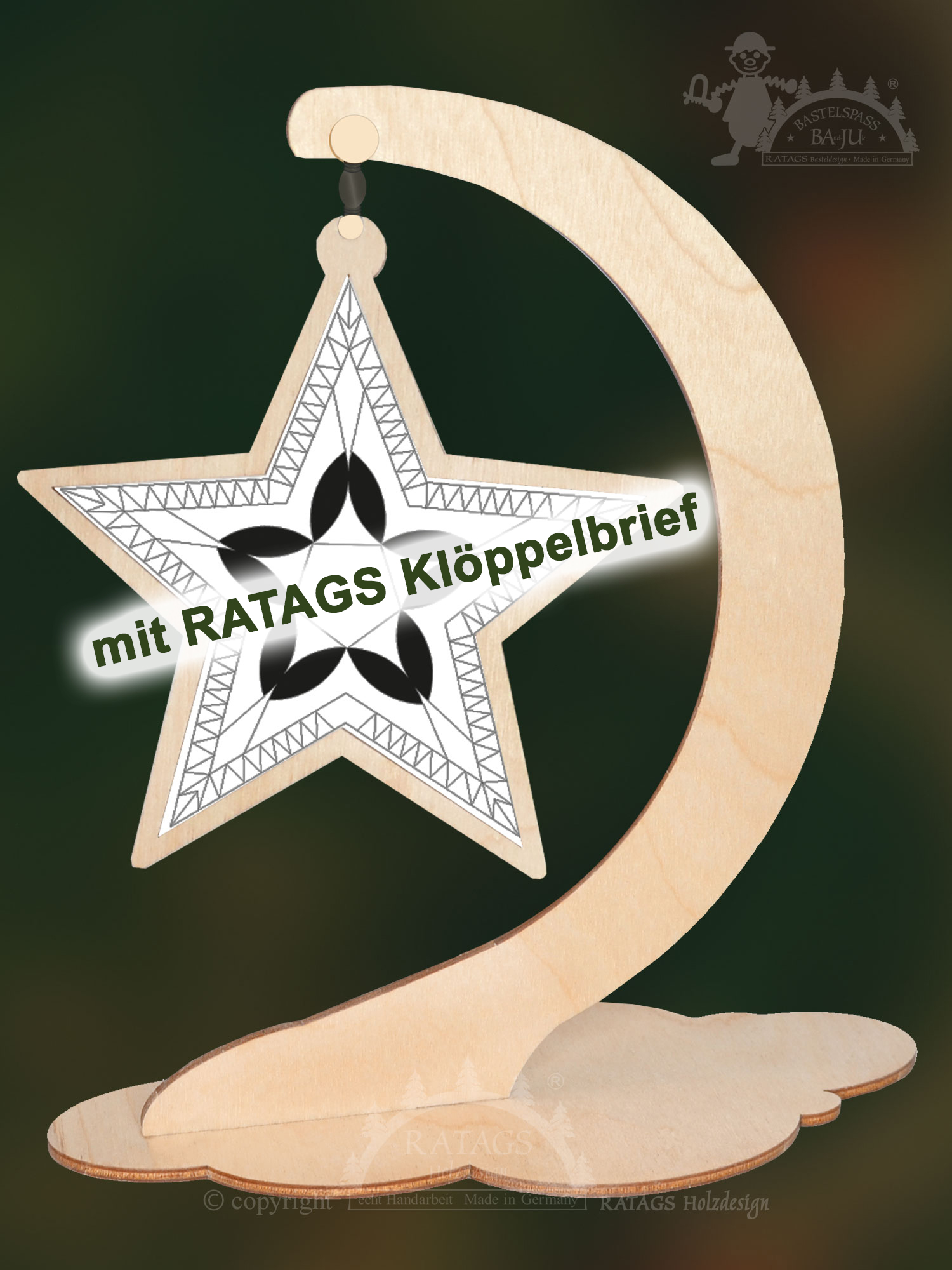 Klöppelrahmen, Stern mit RATAGS Klöppelbrief