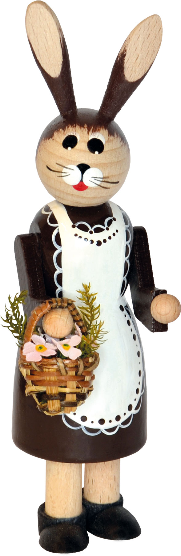Osterhasenmädchen mit Korb, braun