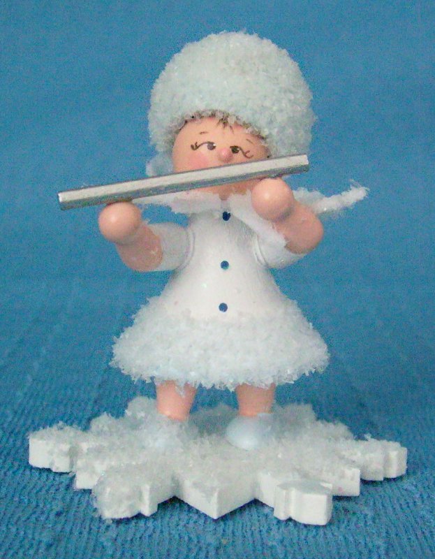Schneeflöckchen mit Querflöte - Restbestand 1 Stück