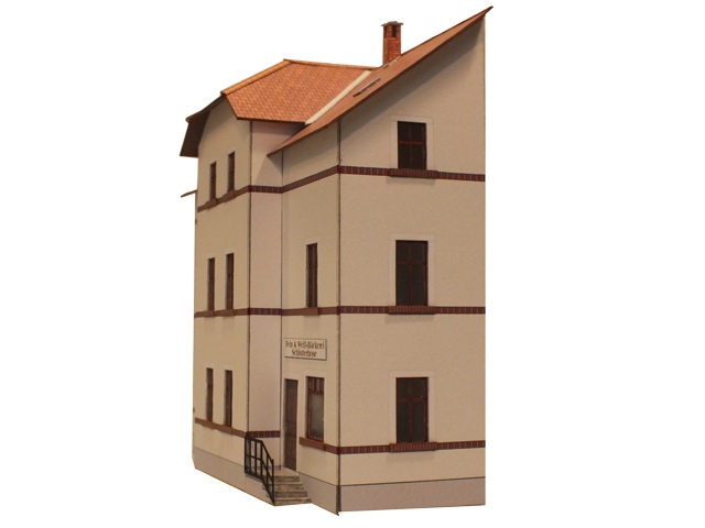 01-22-H0 - Vorstadthaus mit weißen Putz und Laden