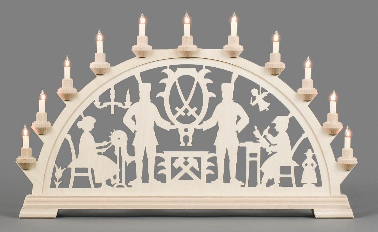 Schwibbogen mit Schwarzenberger Motiv, elektrisch beleuchtet