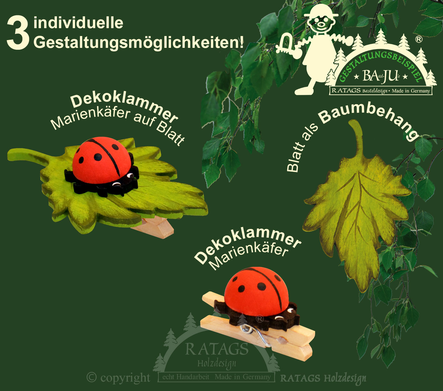 Marienkäfer zum Basteln, klein