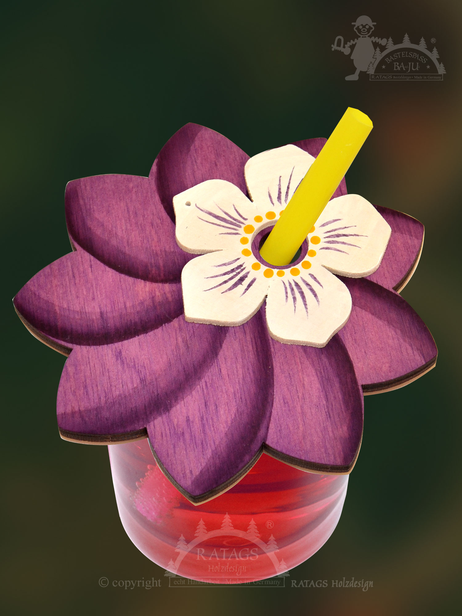 Getränkeabdeckung, spitze Blütenform Motiv Blume