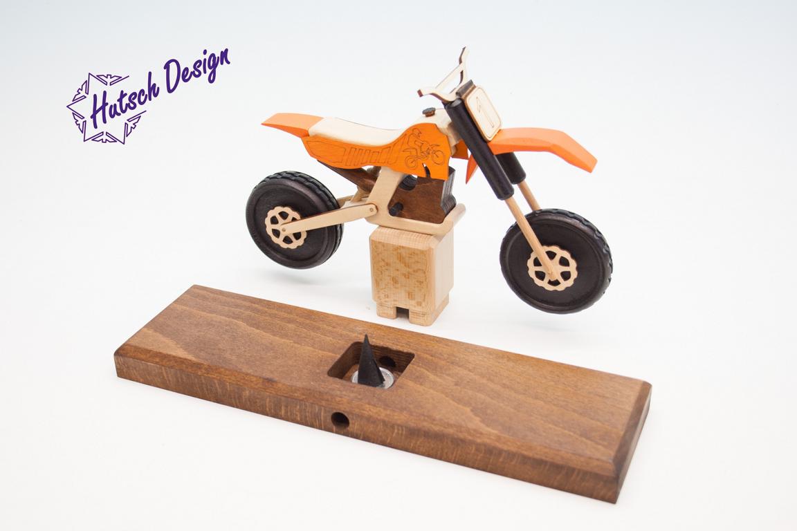Raeuchermotorrad Cross orange  27 x8 x 16cm