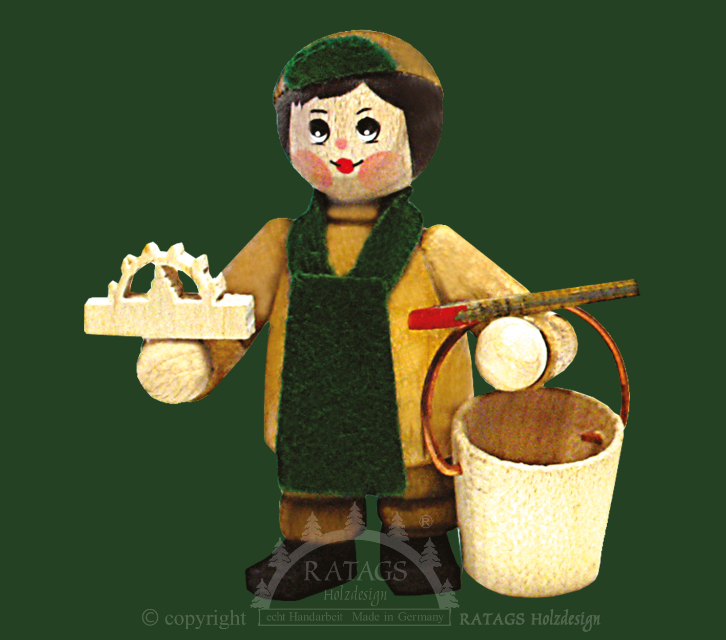 Figur, Lackierer mit grüner Schürze