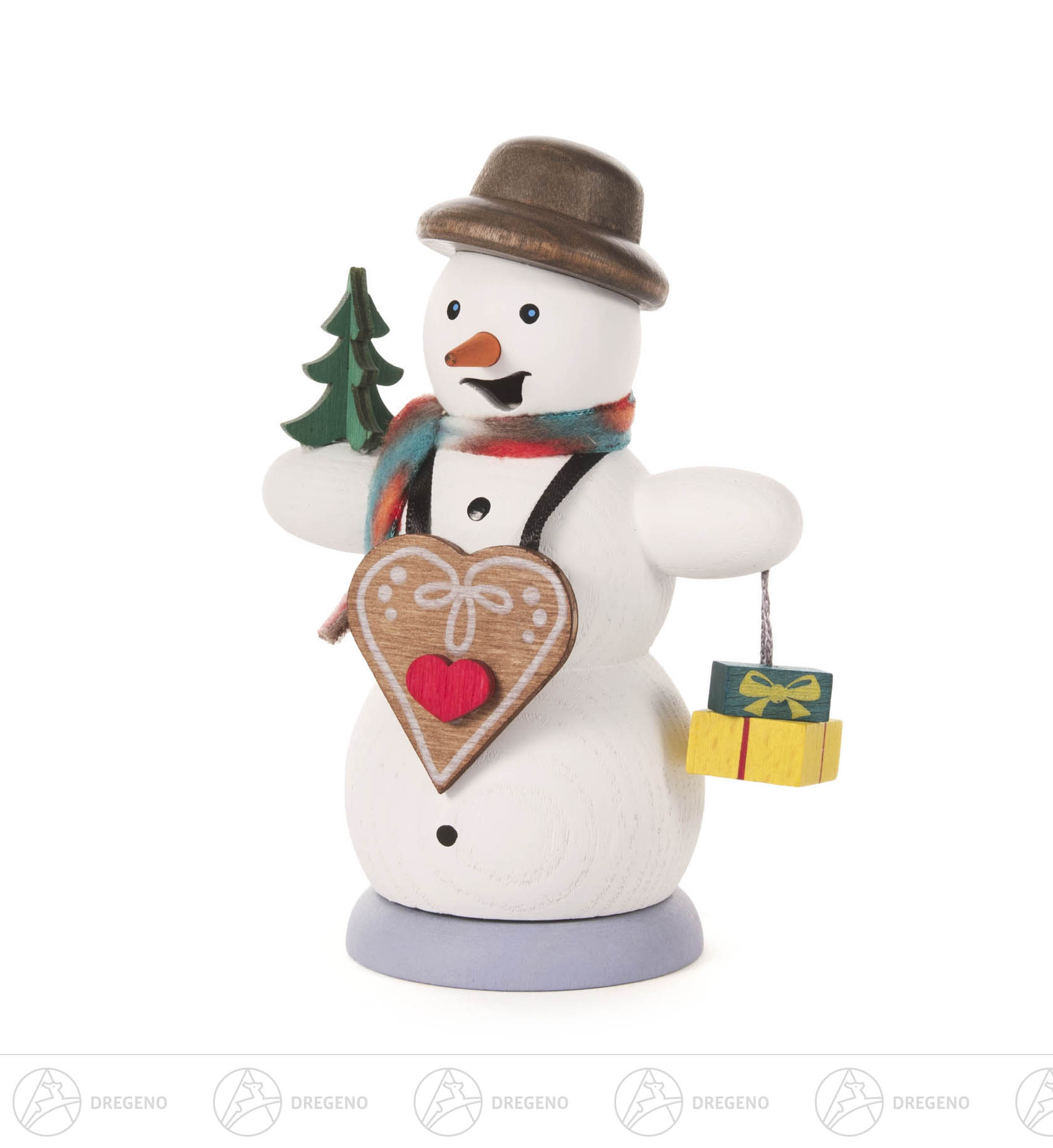Räuchermann Schneemann mit Lebkuchenherz