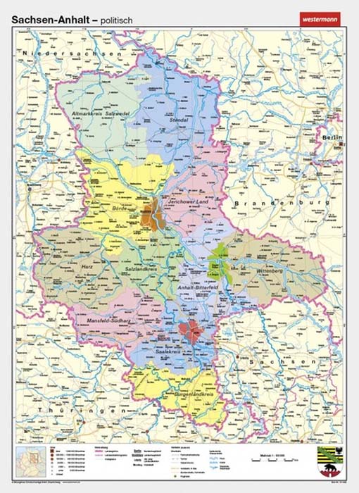 Sachsen-Anhalt - physisch / politisch