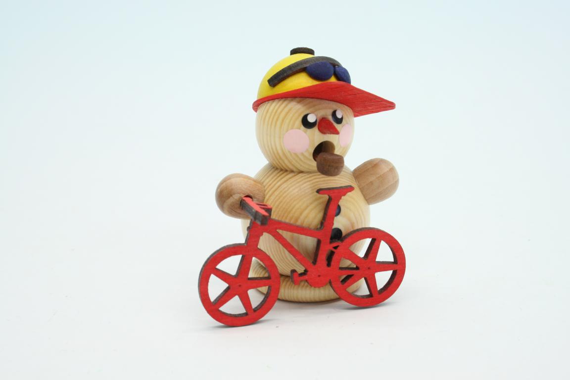 Mountainbiker natur mit rotem Bike 8cm