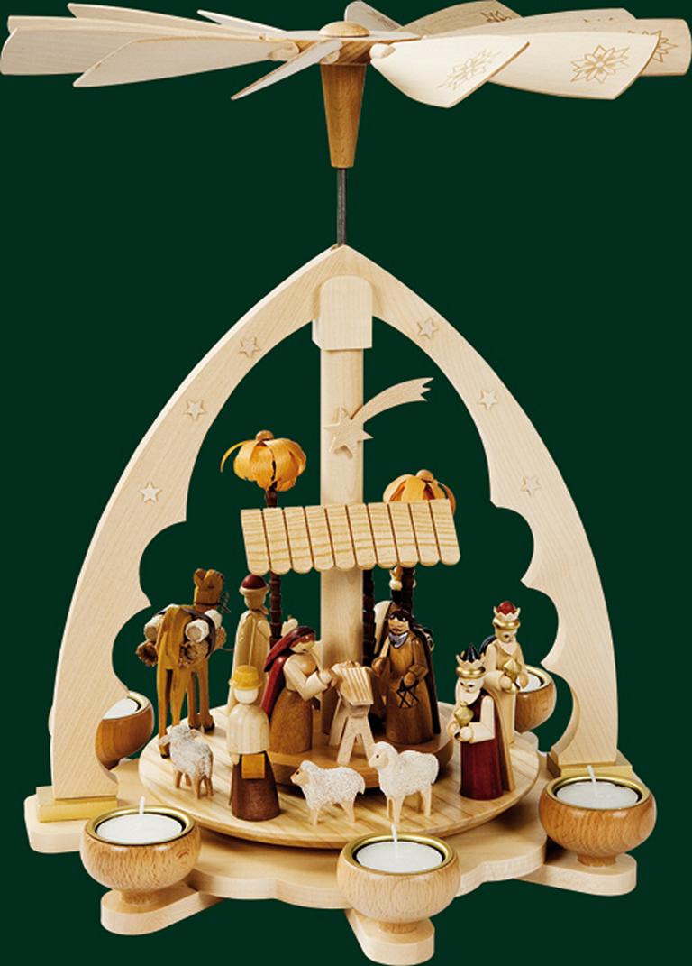 Pyramide Christi Geburt, für Teelichte