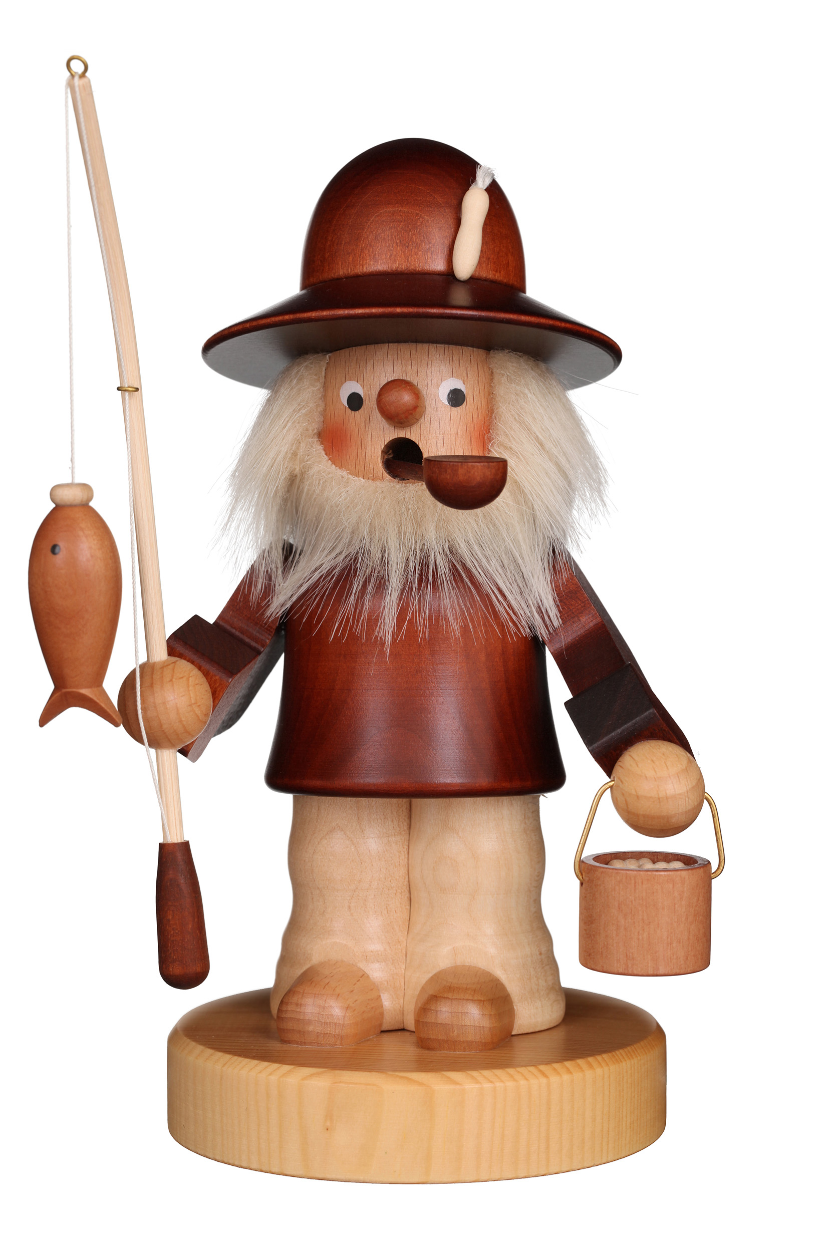 Räuchermann Angler natur 20 cm