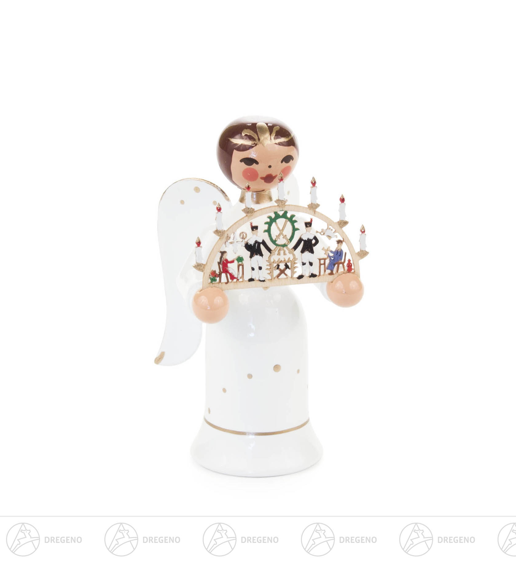 Miniatur Engel mit Schwibbogen Erzgebirge 5cm