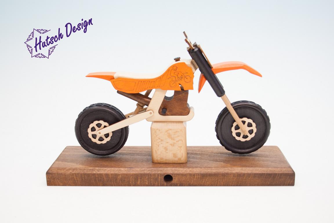 Raeuchermotorrad Cross orange  27 x8 x 16cm