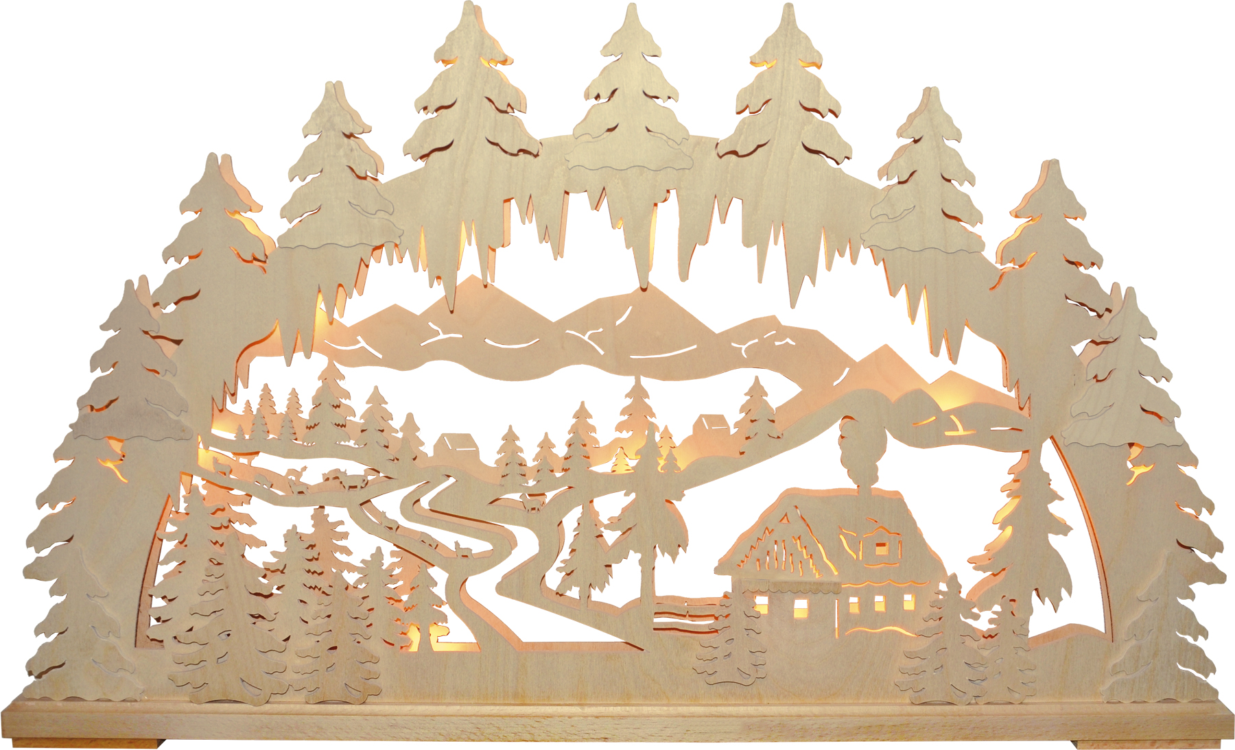 Schwibbogen zum Basteln, groß, Alm, schmale Fußleiste