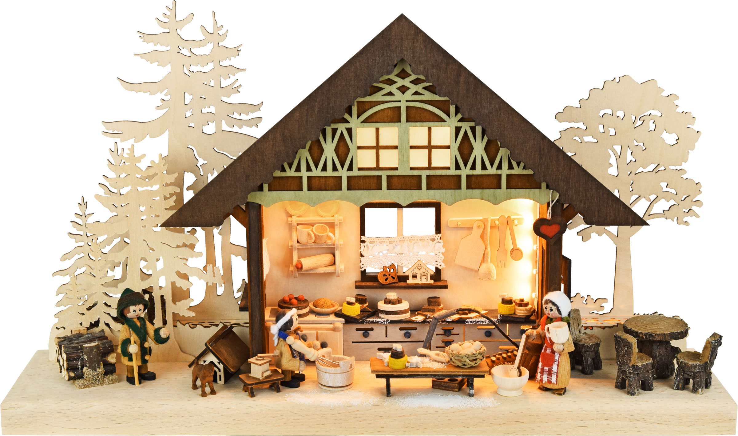 3D-LED-Schwibbogen klein, Backstübchen