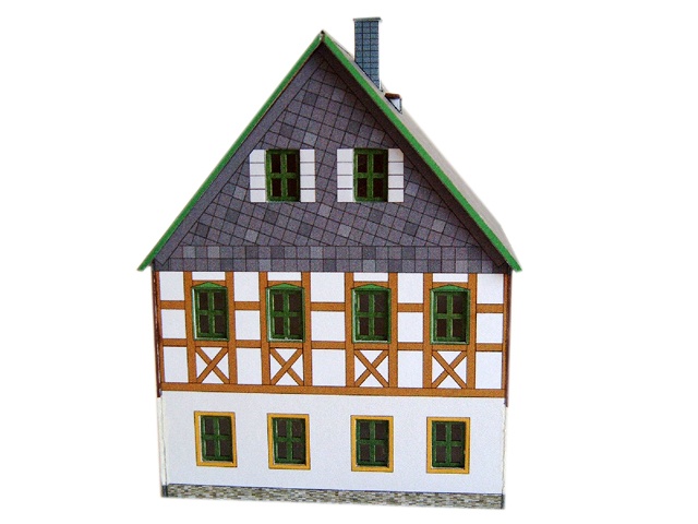 04-04-02-H0-B - FWH Erzgebirge mit Stall - Blechdach