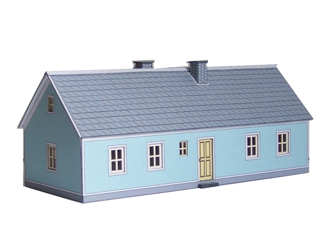 112-01-1 - 1-geschossiges Wohnhaus mit hellblauem Putz