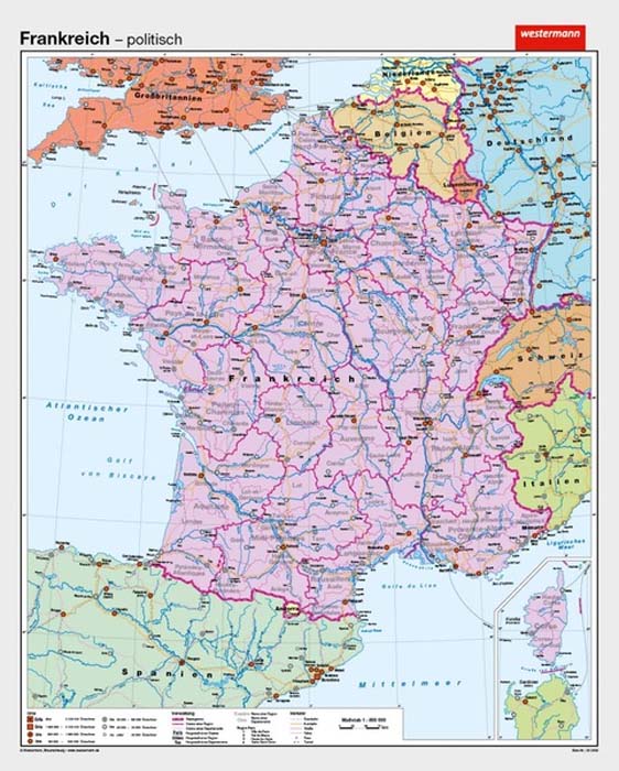 Frankreich - physisch / politisch