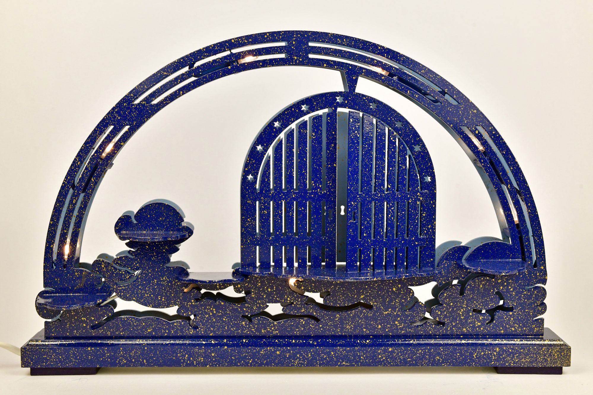 Schwibbogen kl., Himmelpforte, blau,  unbestückt