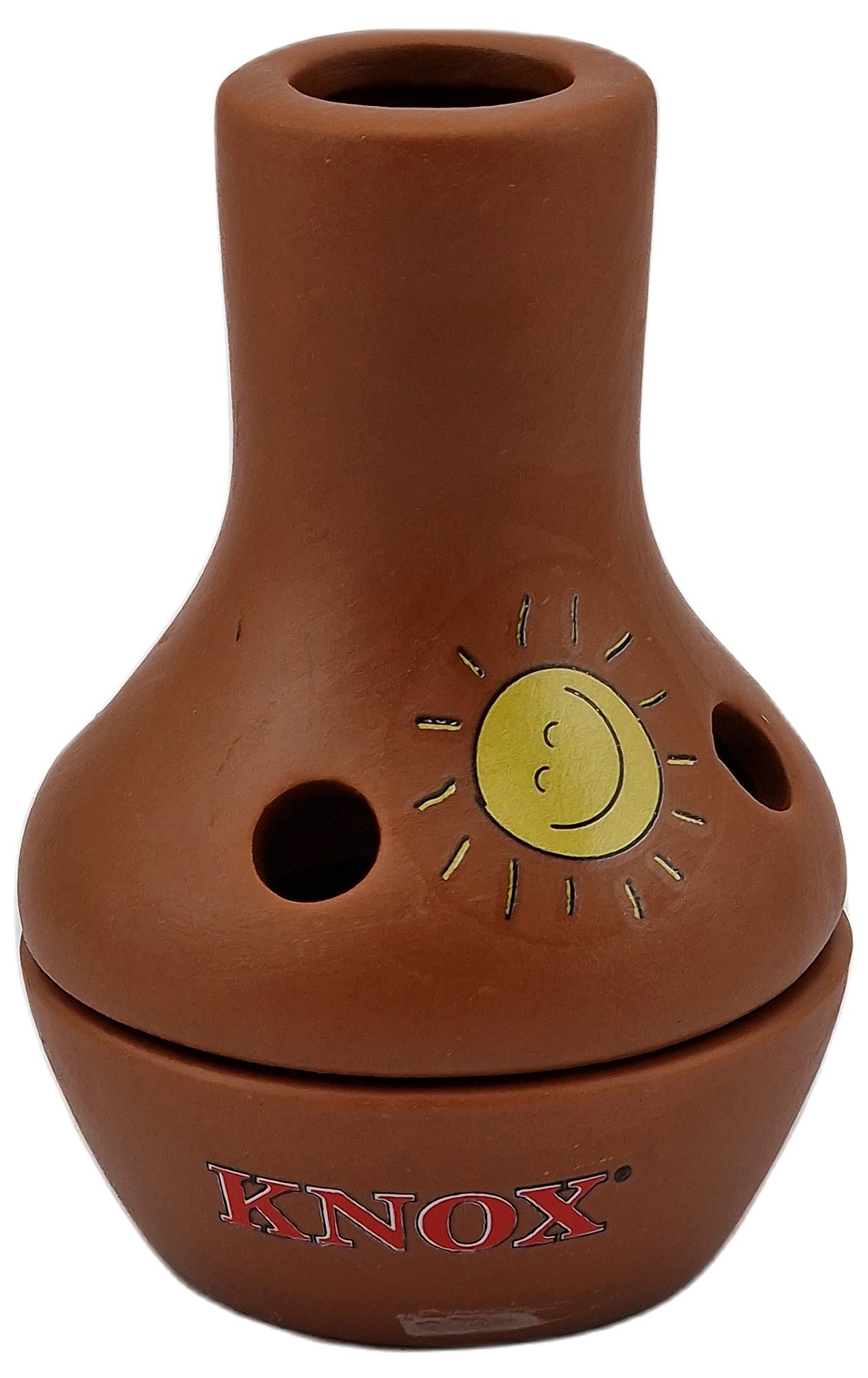 KNOX-Feuertopf aus Terracotta, Sonne und Mücken, 6x6x9 cm