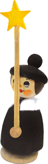 Figur, Kurrende mit Stab, schwarz