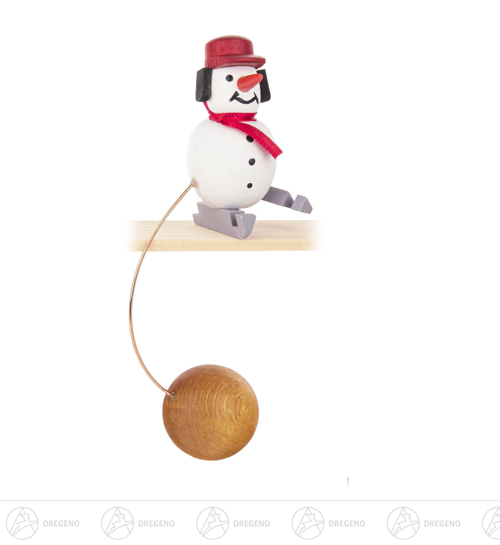 Schaukelfigur Schneemann mit Ohrenschützern 9cm