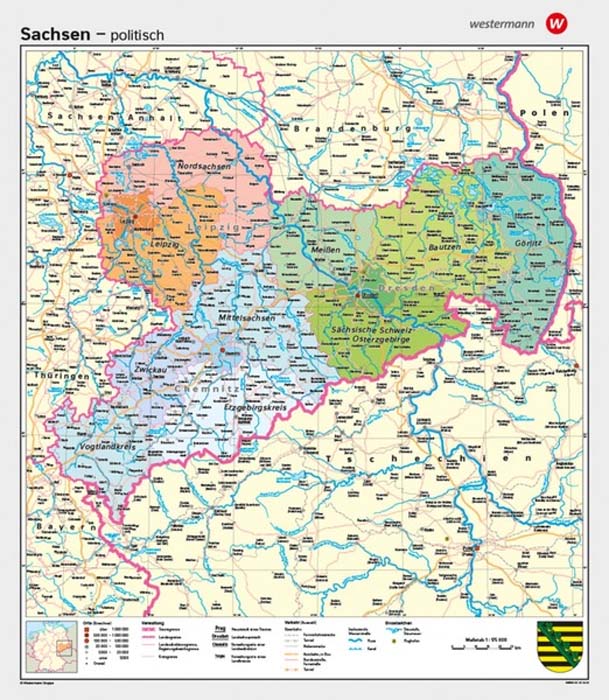 Sachsen - physisch / politisch