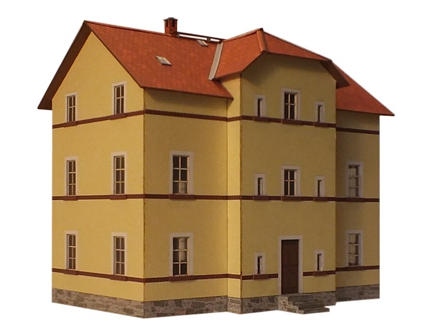 05-03-1-H0 - Vorstadtwohnhaus - 2,5 Etagen  Putz gelb