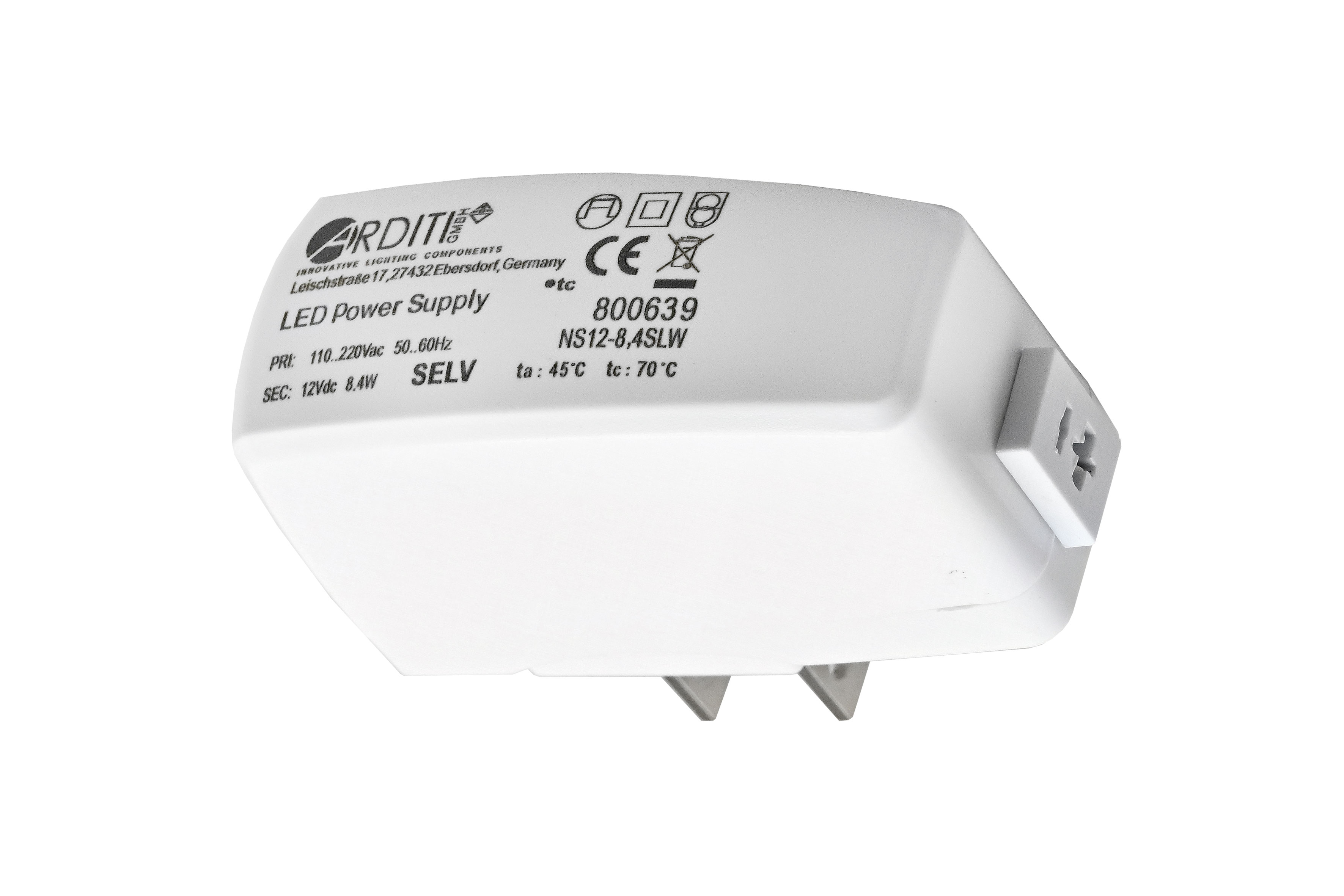 LED-Steckernetzgerät 12V/8, 4W weiß, AMI NS 12-8, 4SLW, AMI