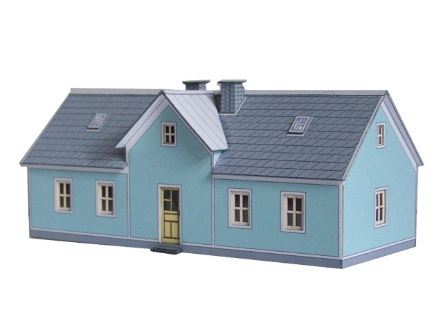 112-01-1 - 1-geschossiges Wohnhaus mit hellblauem Putz