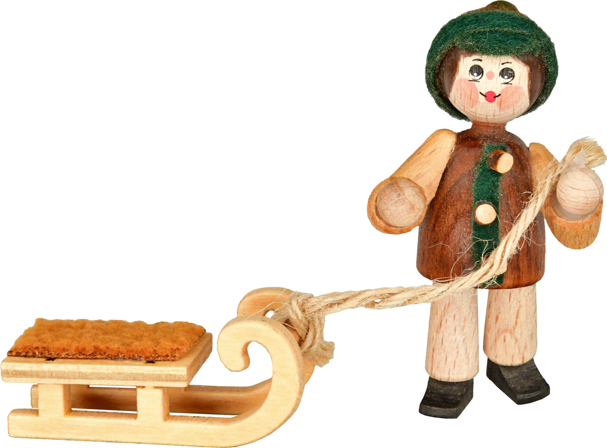 Figur, Schlittenzieher, braun/michl