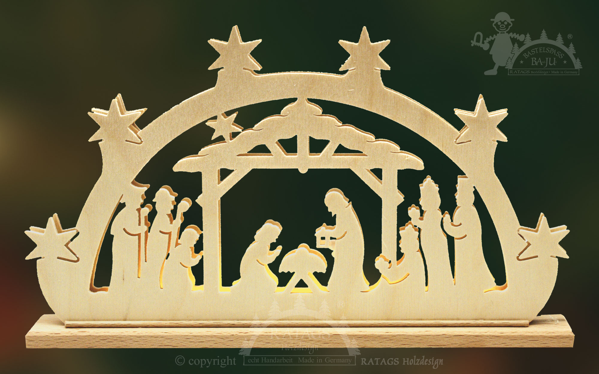 Schwibbogen mit LED zum Basteln Geburt Christi