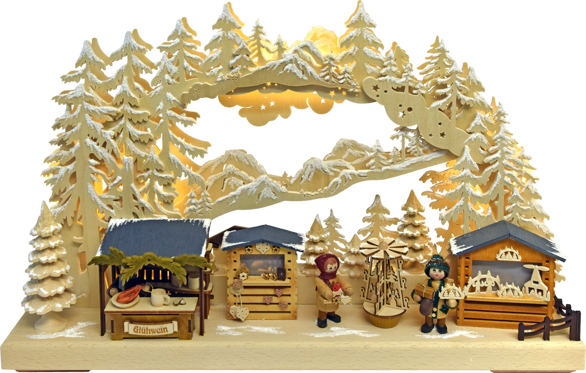 3D-Schwibbogen kl., Weihnachtsmarkt Sonderanfertigung Biber Umweltversand