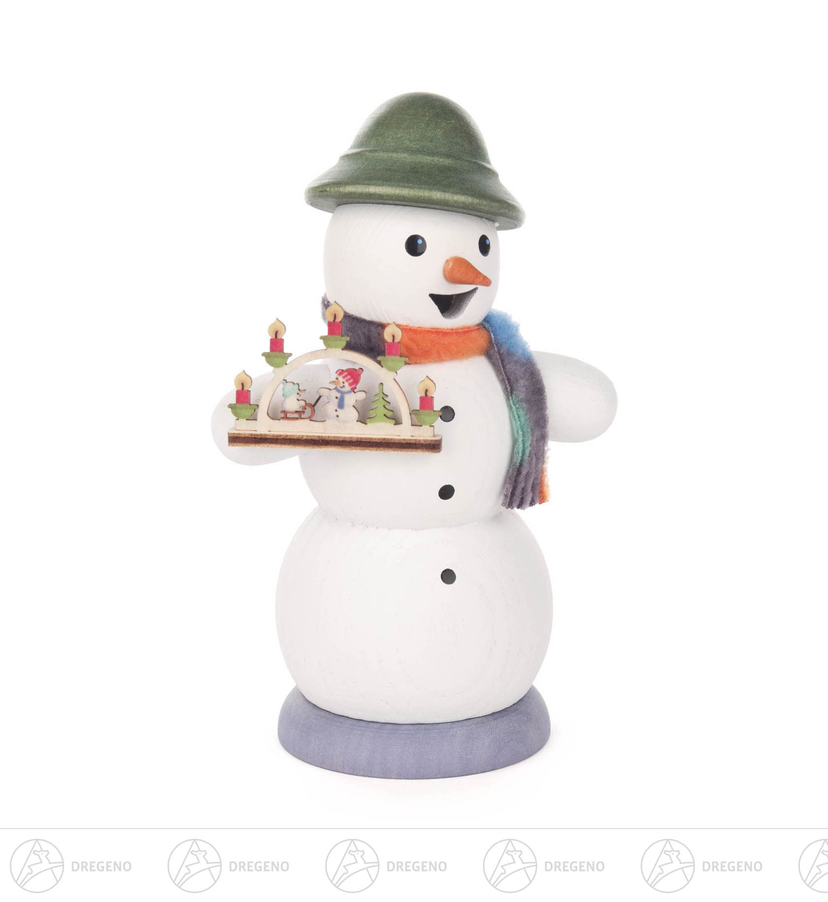 Räuchermann Schneemann mit Schwibbogen