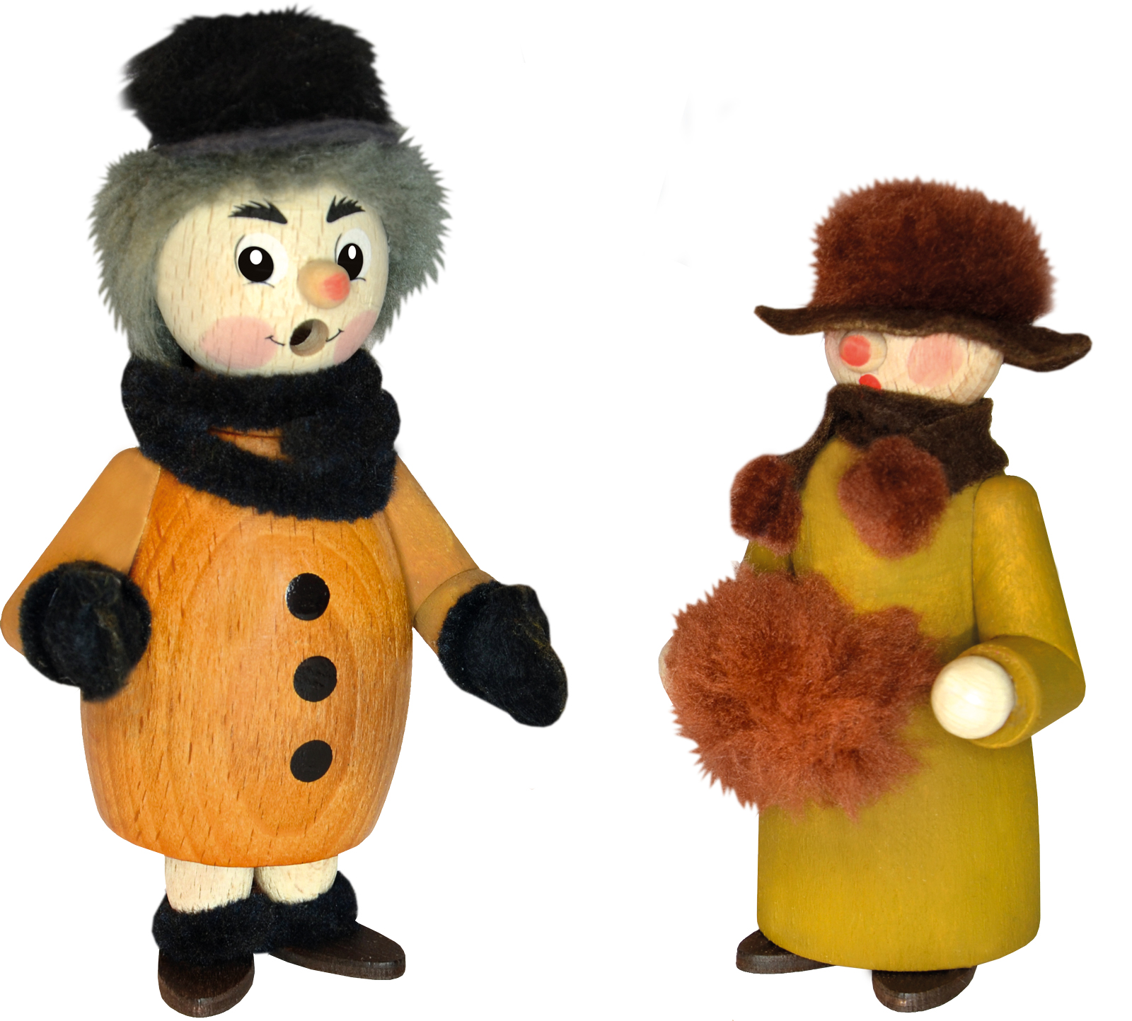 Räuchermännchen zum Basteln, Spaziergänger (RM) mit Ehefrau (Figur)