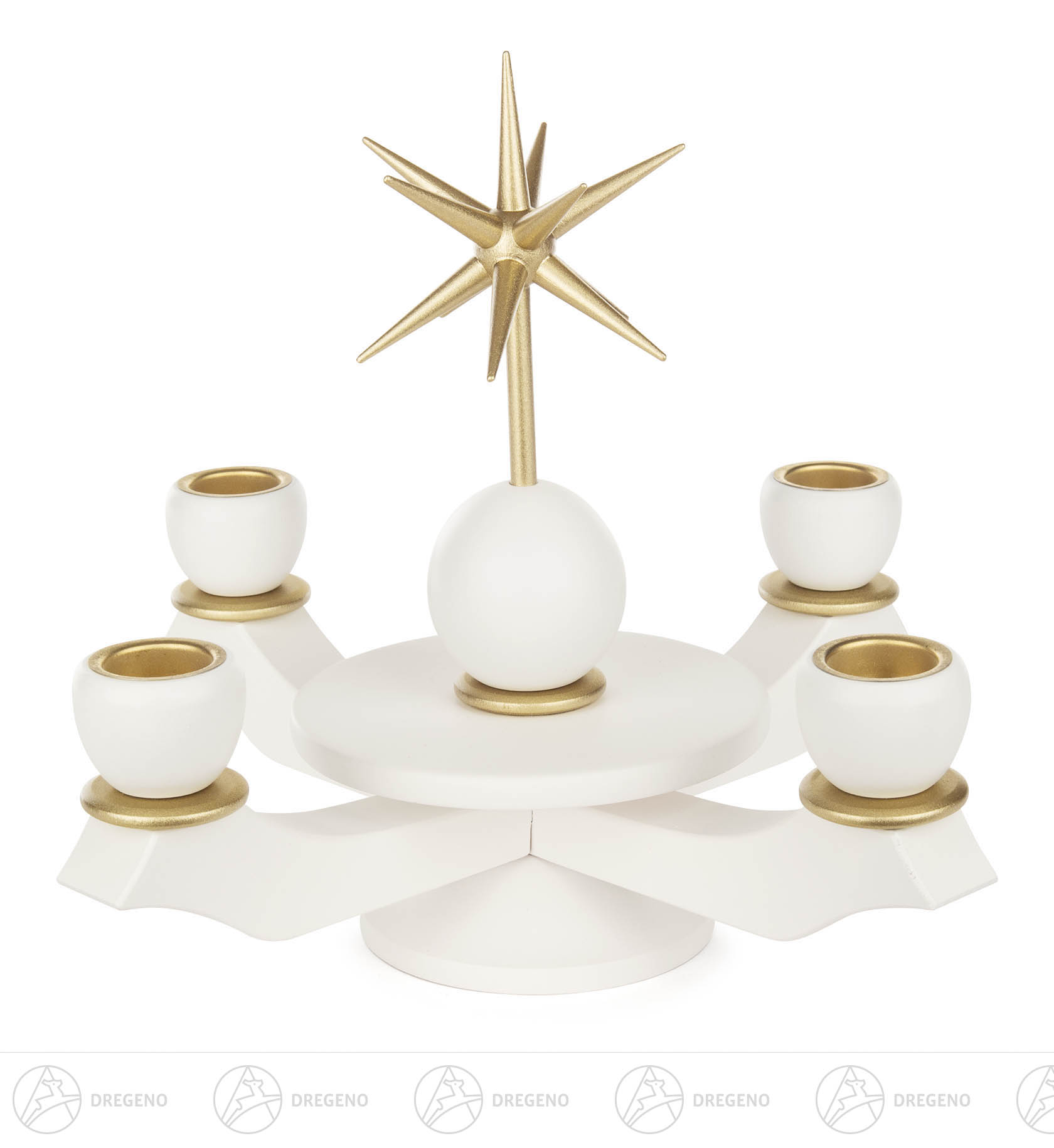 Adventsleuchter mit Stern weiß für Wachskerzen D22 mm 20cm