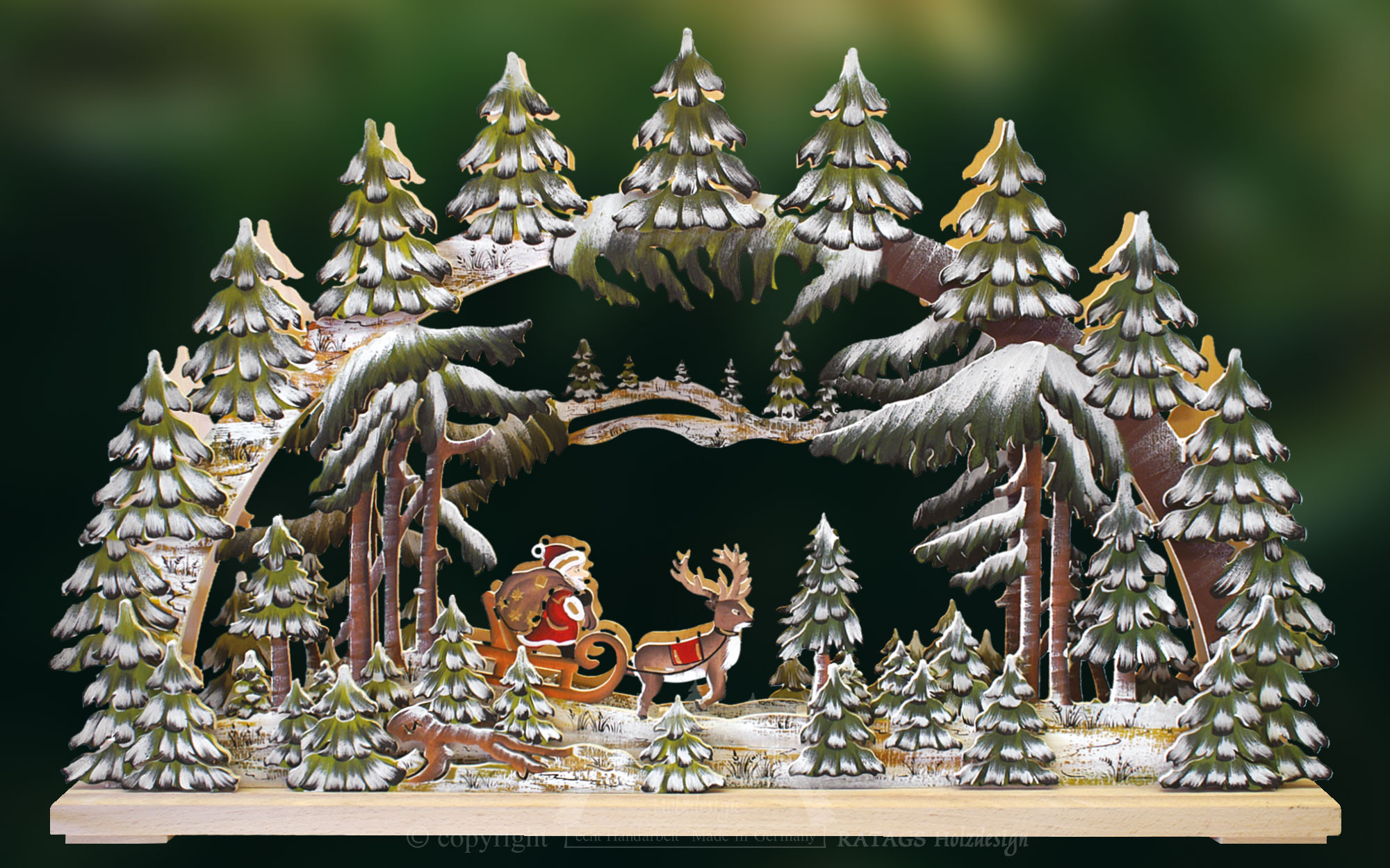 Schwibbogen gr., Weihnachtsnacht, handbemalt winterlich