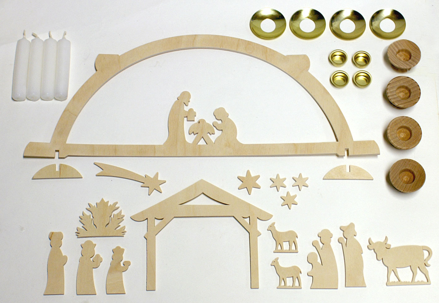 Tischschwibbogen zum Basteln, klein, Geburt Christi