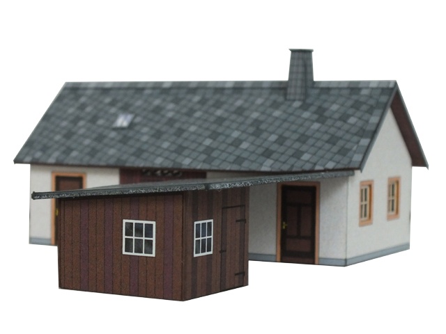 03-16-3-1-H0 - Sächs. Einheitsbau  Nebengebäude mit Schuppen